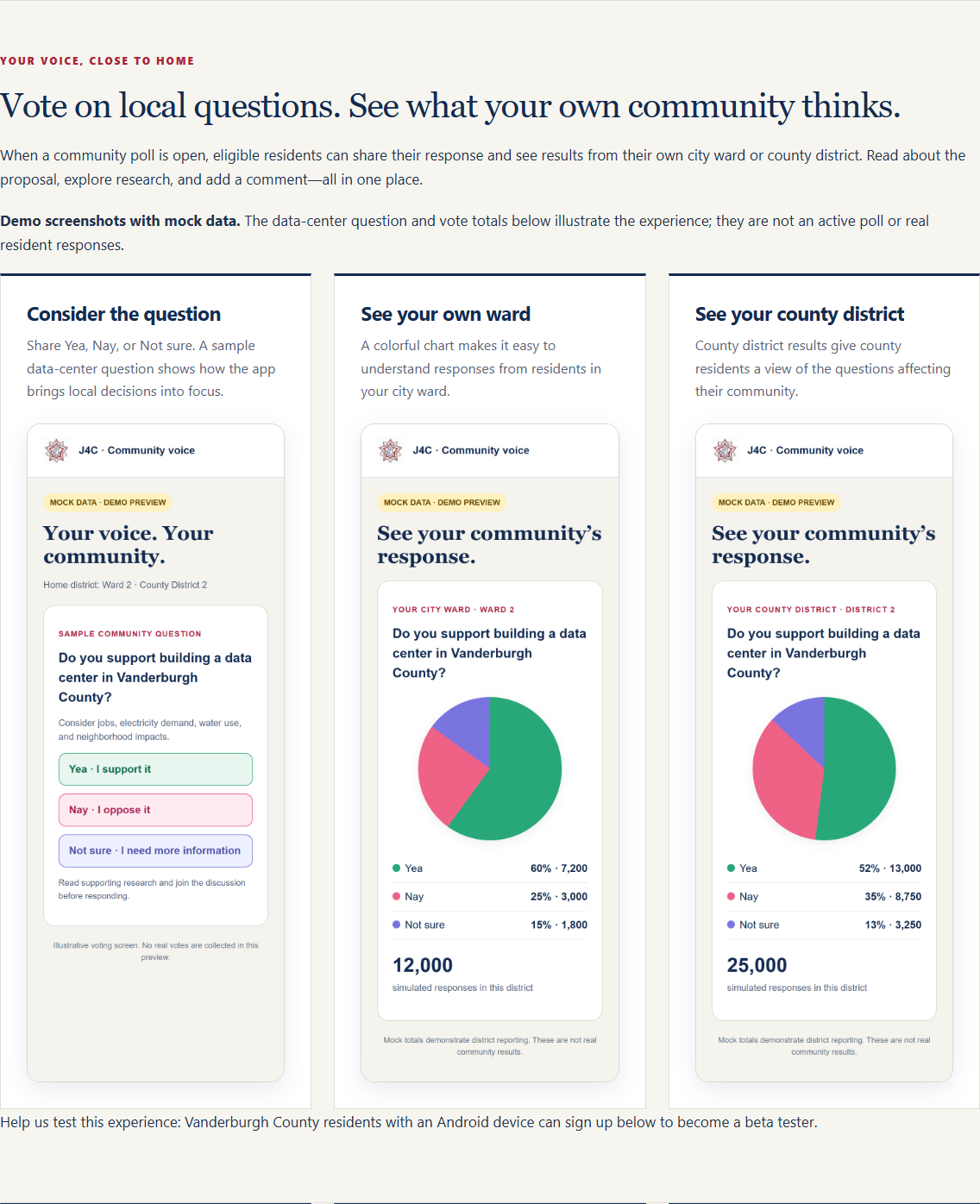 J4C app screenshot